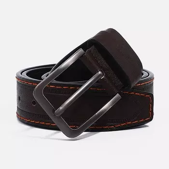 Ремень мужской, ширина 4 см, винт, пряжка металл, цвет коричневый