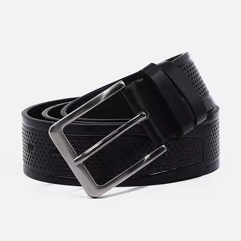 Ремень мужской, ширина 4 см, винт, пряжка металл, цвет черный