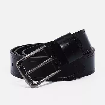 Ремень мужской, ширина 4 см, винт, пряжка металл, цвет черный