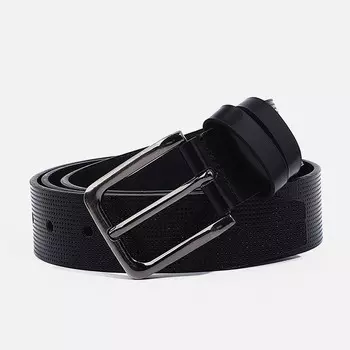 Ремень мужской, ширина 4 см, винт, пряжка металл, цвет черный