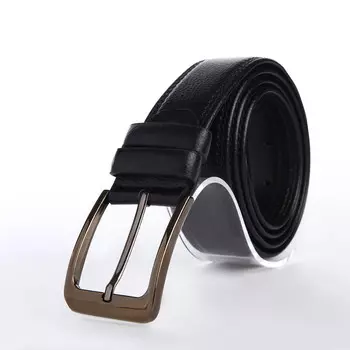 Ремень мужской, ширина 4 см, винт, пряжка металл, цвет черный