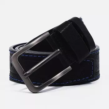 Ремень мужской, ширина 4 см, винт, пряжка металл, цвет черный