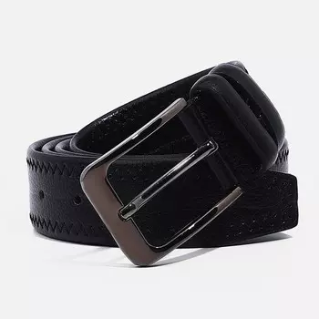 Ремень мужской, ширина 4 см, винт, пряжка металл, цвет черный