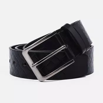 Ремень мужской, ширина 4 см, винт, пряжка металл, цвет черный