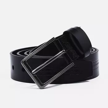 Ремень мужской, ширина 4 см, винт, пряжка металл, цвет черный