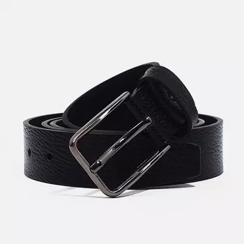 Ремень мужской, ширина 4 см, винт, пряжка металл, цвет черный