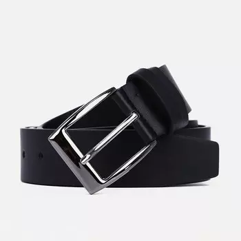 Ремень мужской, ширина 4 см, винт, пряжка металл, цвет черный