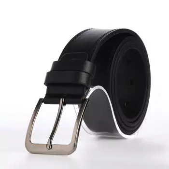 Ремень мужской, ширина 4 см, винт, пряжка металл, цвет черный