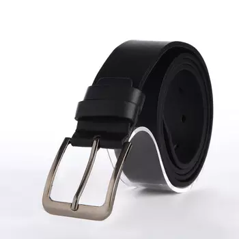 Ремень мужской, ширина 4 см, винт, пряжка металл, цвет черный