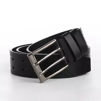 Ремень мужской, ширина 4 см, винт, пряжка металл, цвет черный