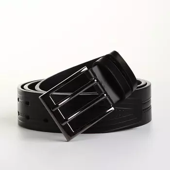 Ремень мужской, ширина 4 см, винт, пряжка металл, цвет черный