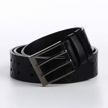 Ремень мужской, ширина 4 см, винт, пряжка металл, цвет черный