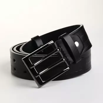 Ремень мужской, ширина 4 см, винт, пряжка металл, цвет черный