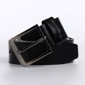 Ремень мужской, ширина 4 см, винт, пряжка металл, цвет черный