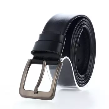 Ремень мужской, ширина 4 см, винт, пряжка металл, цвет черный