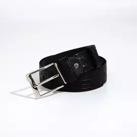 Ремень мужской, ширина 4 см, винт, пряжка металл, цвет чёрный
