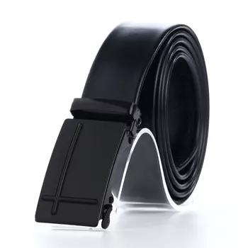 Ремень мужской, великан, ширина 4 см, пряжка автомат, цвет черный