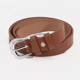 Ремень, ширина 2,5 см, винт, пряжка металл, цвет коричневый