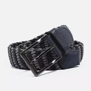 Ремень, ширина 3.5 см, резинка, пряжка металл, цвет серый