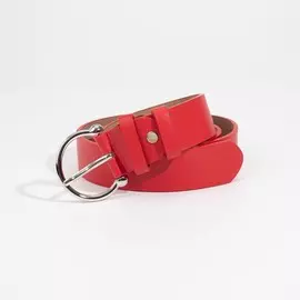 Ремень, ширина 3,5 см, винт, пряжка металл, цвет красный
