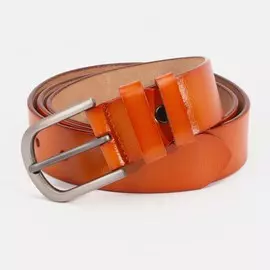 Ремень, ширина 3,5 см, винт, пряжка тёмный металл, цвет рыжий