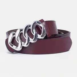 Ремень, ширина 3 см, гвоздик, пряжка металл, цвет бордовый