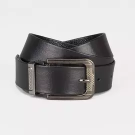 Ремень мужской, ширина 3 см, винт, пряжка металл, цвет черный