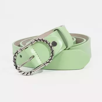 Ремень, ширина 3 см, винт, пряжка металл, цвет зеленый