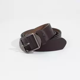 Ремень, ширина 3 см, винт, пряжка металл, цвет коричневый