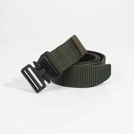 Ремень, ширина 4 см, зацепка, пряжка металл, цвет хаки