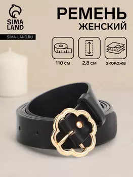 Ремень женский, 1102.8 см, с пряжкой металл, черный