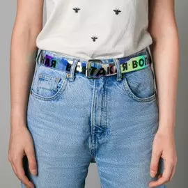 Ремень женский из зеркальной кожи