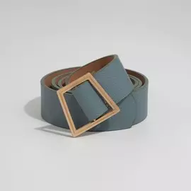 Ремень женский, матовый, пряжка золото, без прокола, цвет серый