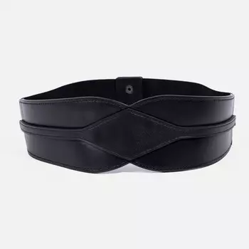 Ремень женский на кнопках, ширина 8 см, цвет черный