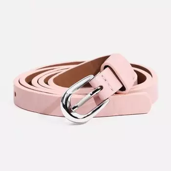 Ремень женский, ширина 1.3 см, винт, пряжка металл, цвет розовый