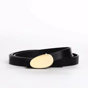 Ремень женский, ширина 1.4 см, пряжка металл, цвет черный