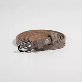 Ремень женский, ширина 1,4 см, винт, пряжка металл, цвет серый