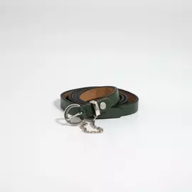 Ремень женский, ширина 1,4 см, винт, пряжка металл, цвет зелёный