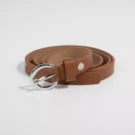 Ремень женский, ширина 1,5 см, винт, пряжка металл, цвет рыжий