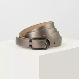 Ремень женский, ширина 1,8 см, гладкий, пряжка металл, цвет бронза