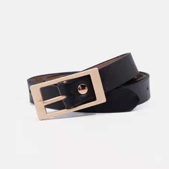 Ремень женский, ширина 1,8 см, винт, пряжка металл, цвет черный