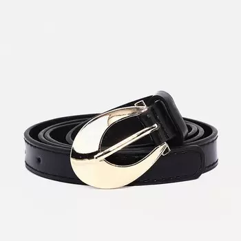 Ремень женский, ширина 1.8 см, винт, пряжка металл, цвет черный