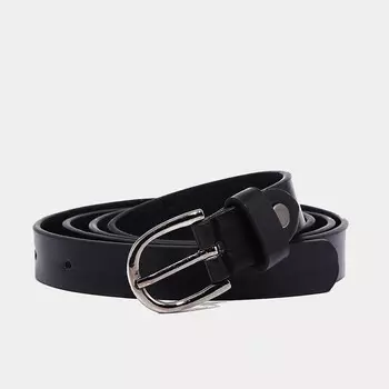 Ремень женский, ширина 1.8 см, винт, пряжка металл, цвет черный