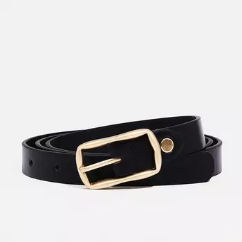 Ремень женский, ширина 1.8 см, винт, пряжка металл, цвет черный