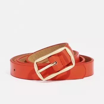 Ремень женский, ширина 1.8 см, винт, пряжка металл, цвет красный