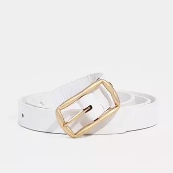 Ремень женский, ширина 1.8 см, винт, пряжка металл, цвет белый