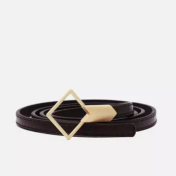 Ремень женский, ширина 1 см, пряжка металл, цвет коричневый