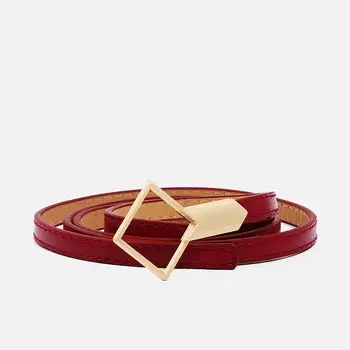 Ремень женский, ширина 1 см, пряжка металл, цвет бордовый