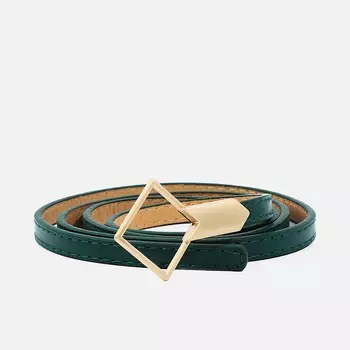 Ремень женский, ширина 1 см, пряжка металл, цвет зеленый