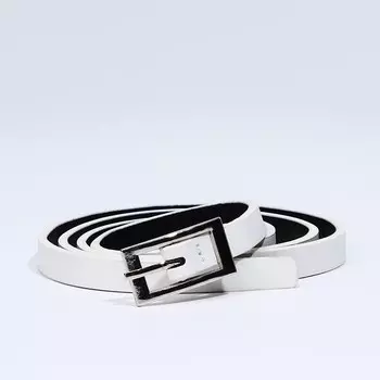 Ремень женский, ширина 1 см, пряжка металл, цвет белый